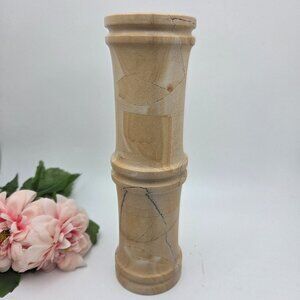 Vintage Polished Soap Stone Bamboo Shape Vase Natural Stone